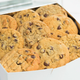 A box of Tiff's Treats chocolate chip cookies